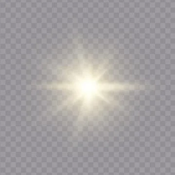 Realistic shine and glow effect isolated on transparent background. Sparkles and Stock Illustration