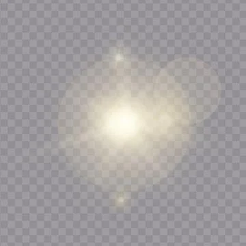 Realistic shine and glow effect isolated on transparent background. Sparkles and Stock Illustration
