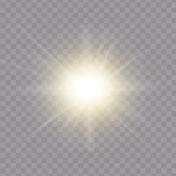 Realistic shine and glow effect isolated on transparent background. Sparkles and Stock Illustration
