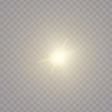 Realistic shine and glow effect isolated on transparent background. Sparkles and Stock Illustration