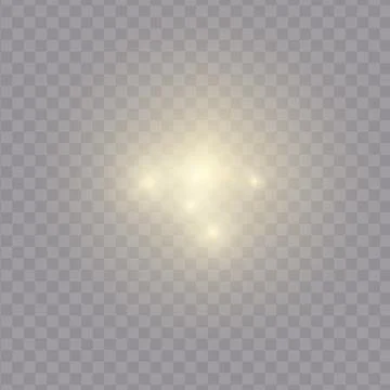 Realistic shine and glow effect isolated on transparent background. Sparkles and Stock Illustration