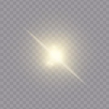 Realistic shine and glow effect isolated on transparent background. Sparkles and Stock Illustration