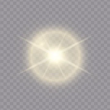 Realistic shine and glow effect isolated on transparent background. Sparkles and Stock Illustration