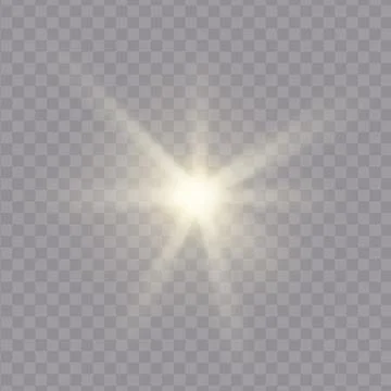 Realistic shine and glow effect isolated on transparent background. Sparkles and Stock Illustration