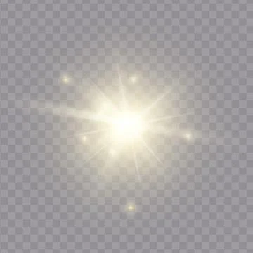 Realistic shine and glow effect isolated on transparent background. Sparkles and Stock Illustration