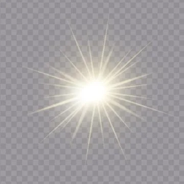 Realistic shine and glow effect isolated on transparent background. Sparkles and Stock Illustration