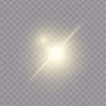 Realistic shine and glow effect isolated on transparent background. Sparkles and Stock Illustration