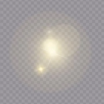 Realistic shine and glow effect isolated on transparent background. Sparkles and Stock Illustration