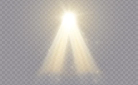 Realistic shiny illumination effect isolated on transparent background. Sparkles Stock Illustration