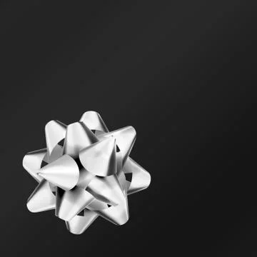Realistic silver bow Stock Illustration