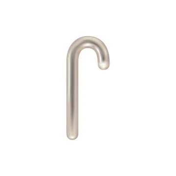 Realistic silver Christmas Candy Cane icon. Glossy metallic design element for Stock Illustration