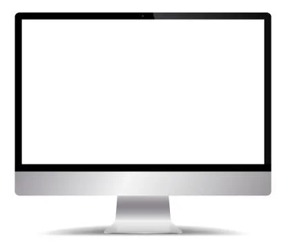 Realistic Silver Computer Screen Stock Illustration