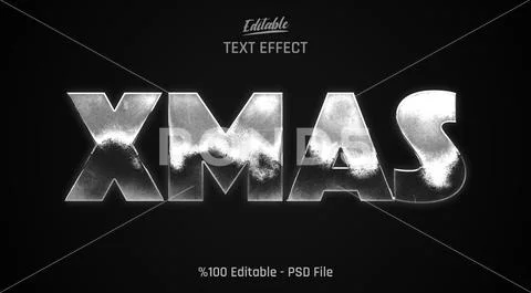 Realistic Silver editable XMAS text effect Modello PSD