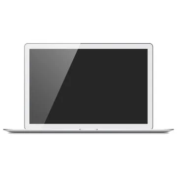 Realistic Silver Laptop Computer Mockup Stock Illustration