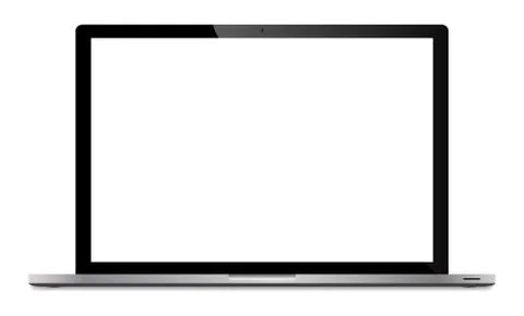 Realistic Silver Laptop Screen Stock Illustration