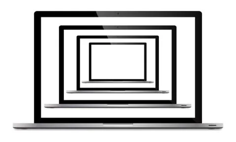 Realistic Silver Laptops In Laptops Stock Illustration