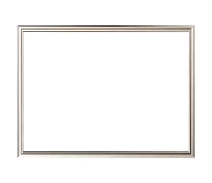 Realistic Silver Picture Frame Thin Landscape Vector Illustration Stock Illustration