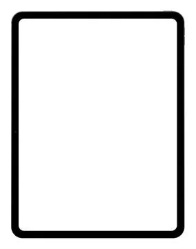 Realistic silver vertical tablet empty screen frame overlay mockup. Mobile pad Stock Illustration