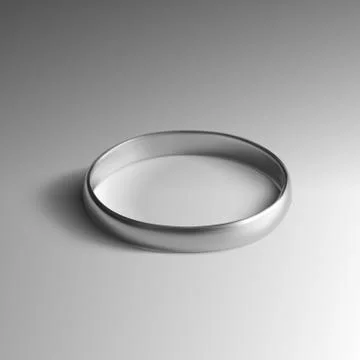 Realistic Silver Wedding Ring Isolated on Background Stock Illustration