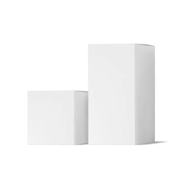 Realistic Simple Paper Box Packaging With Shadow Stock Illustration
