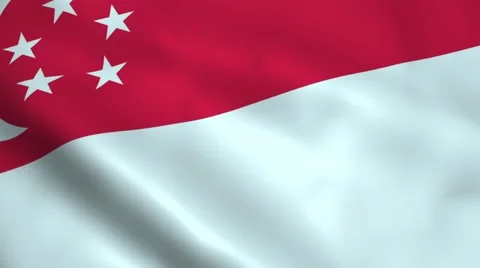 Realistic Singapore flag Stock Footage 66248440