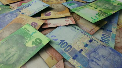 Realistic single notes scattered RAND ASSORTMENT view 1 Stock Footage 46411487