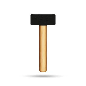 Realistic sledgehammer isolated on a white background with a black metal he.. Stock Illustration