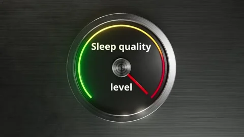 Realistic sleep quality level gauge animation from low to high Stock Footage 319454227