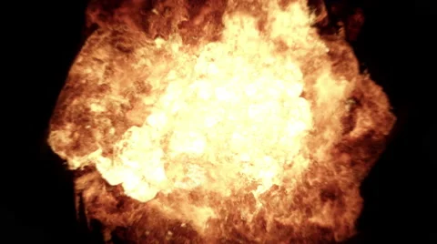 Realistic Slow Motion 4K Fireball Explosion Stock Footage 68394329