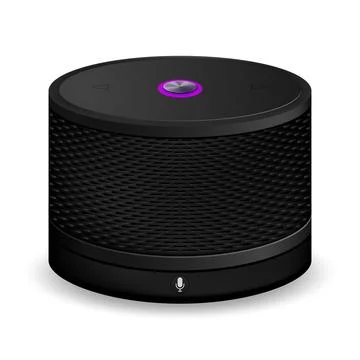 Realistic smart speaker on white background Illustrazione stock