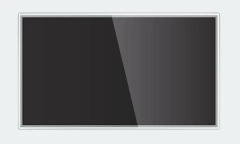 Realistic smart TV screen mock up hangin on the wall Stock Illustration