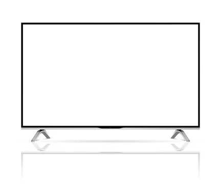 Realistic smart tv screen mockup with reflection Stock Illustration