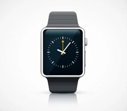 Realistic smart watch on white background Illustrazione stock