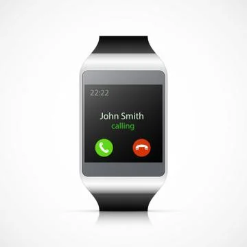 Realistic smart watch on white background Illustrazione stock