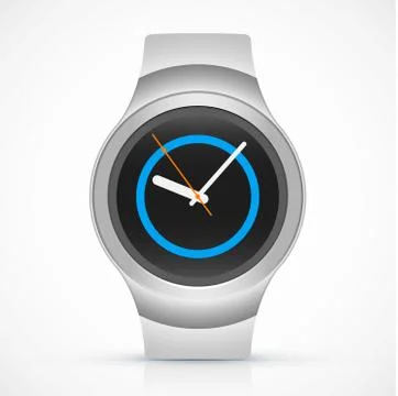 Realistic smart watch on white background Illustrazione stock