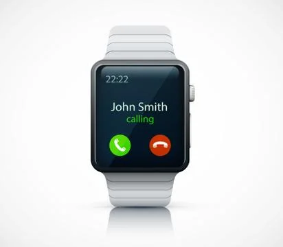 Realistic smart watch on white background Illustrazione stock
