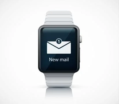 Realistic smart watch on white background Illustrazione stock
