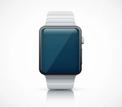 Realistic smart watch on white background Illustrazione stock