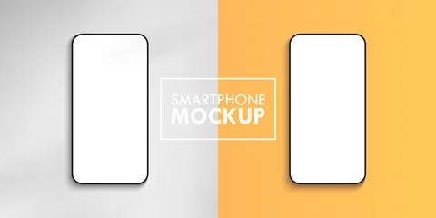 Realistic Smarthone Background Mockup Template Isolated Marketing Presentation Stock Illustration