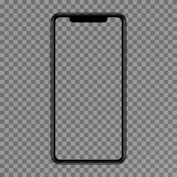 Realistic smartphone with a blank screen. Isolated cell phone mockup Stock Illustration