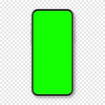 Realistic smartphone with blank touch screen and green chroma key background Stock-Illustration