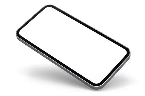 Realistic smartphone with blank white screen isolated on white background 스톡 일러스트