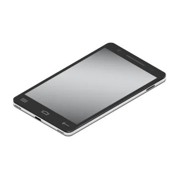 Realistic smartphone cellular in isometry on a white background. Stock Illustration