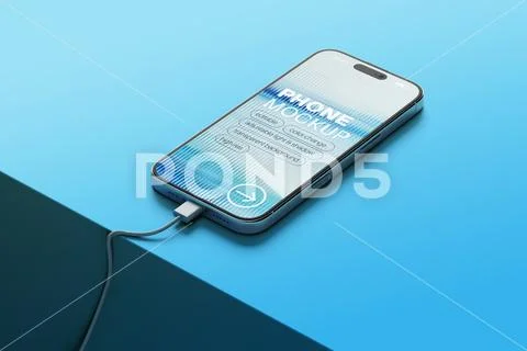 Realistic smartphone in charging mode display mockup PSD Template