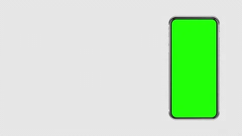 Realistic smartphone with empty screen on transparent background. Alpha channel. Stock Footage 168560867