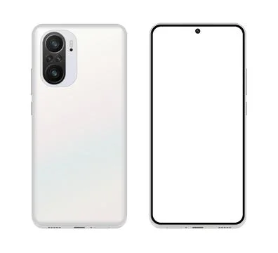 Realistic smartphone front and back mockup with blank screen template Stock Illustration