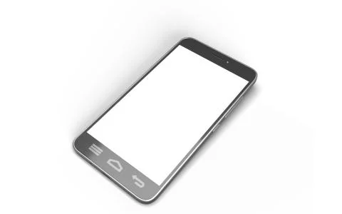 Realistic Smartphone Isolated On White Background and blank screen Stock Illustration