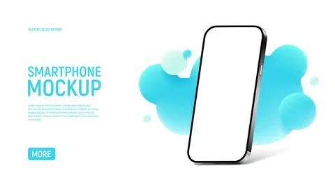 Realistic smartphone mockup template Stock Illustration