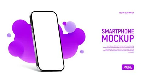 Realistic smartphone mockup template Stock Illustration