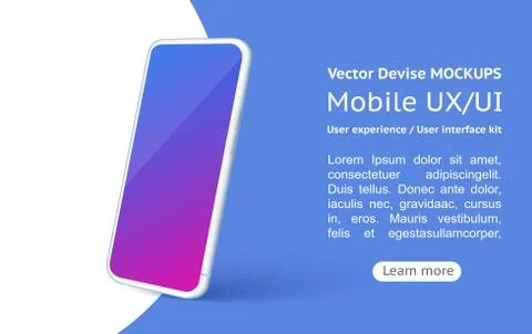 Realistic Smartphone Mockup with website elements on a black background. Stockillustratie